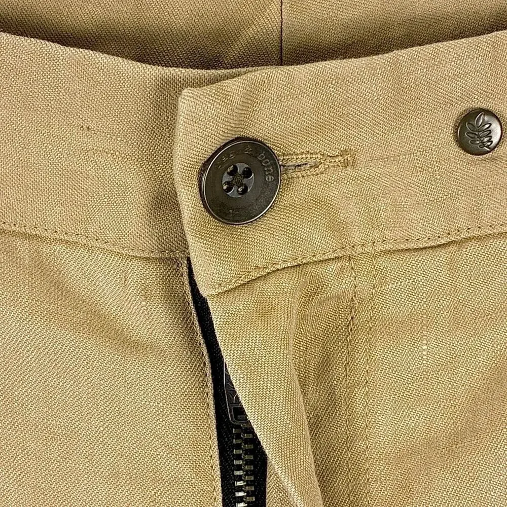 Rag and Bone Pants Mens 34 (36) Tan Linen Trousers Preppy Chino Classic Summer